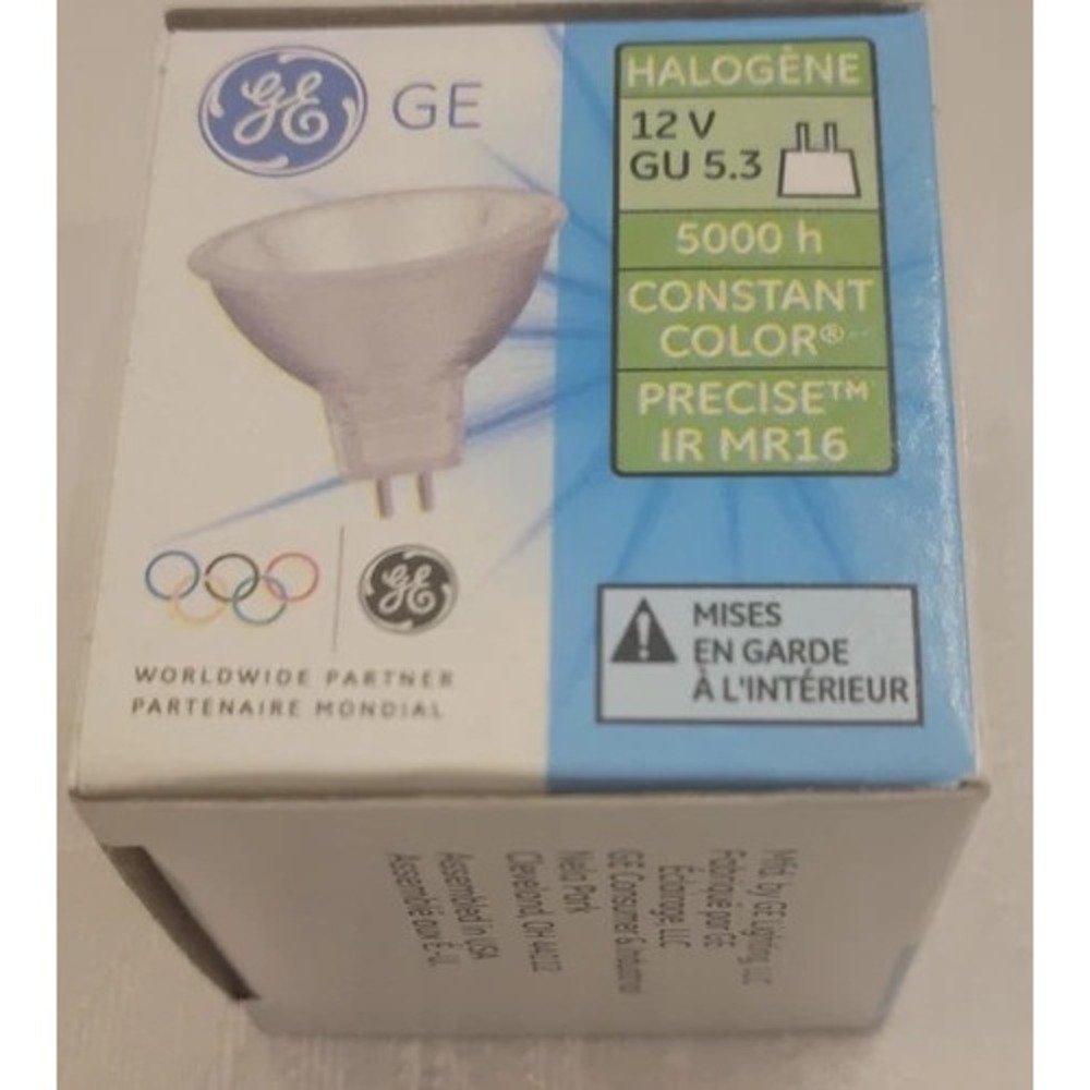 GE 12V 20W MR16 24° BEAM PRECISE 2 Pin 5000h CONSTART COLOR Q20MR16HIR # 77901